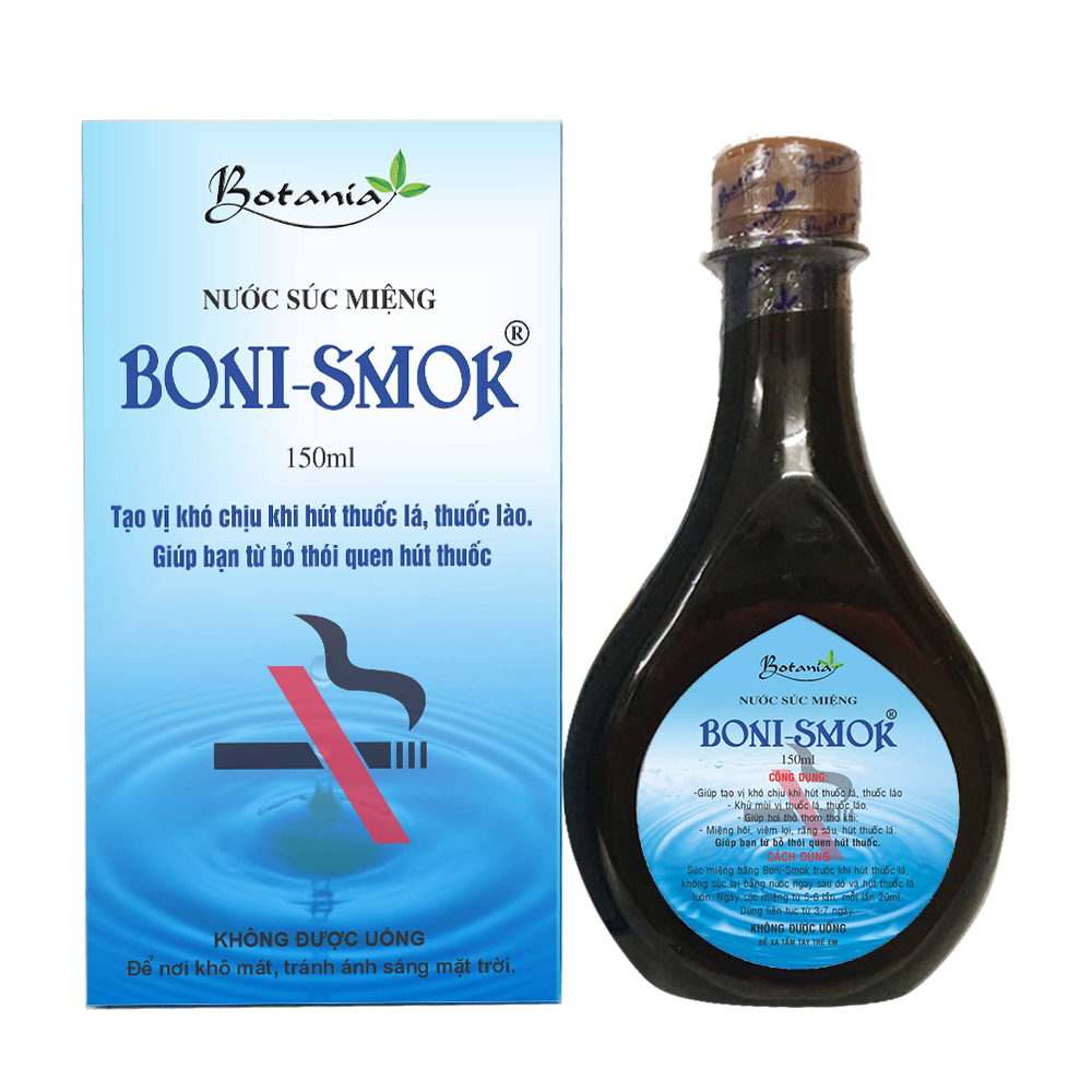 Boni-Smok chai 250ml và 150ml - Bí quyết tối ưu giúp bỏ thuốc lá hiệu quả