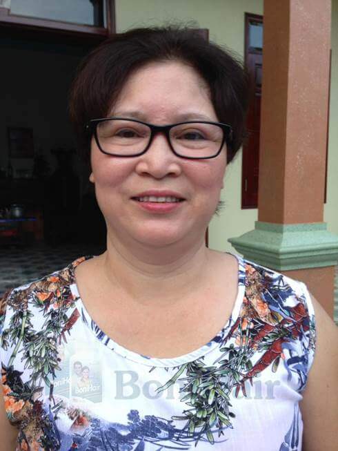 Cô Nguyễn Thị Bắc , 57 tuổi ở thôn Vũ An, xã Thái sơn, Kinh Môn, Hải Dương