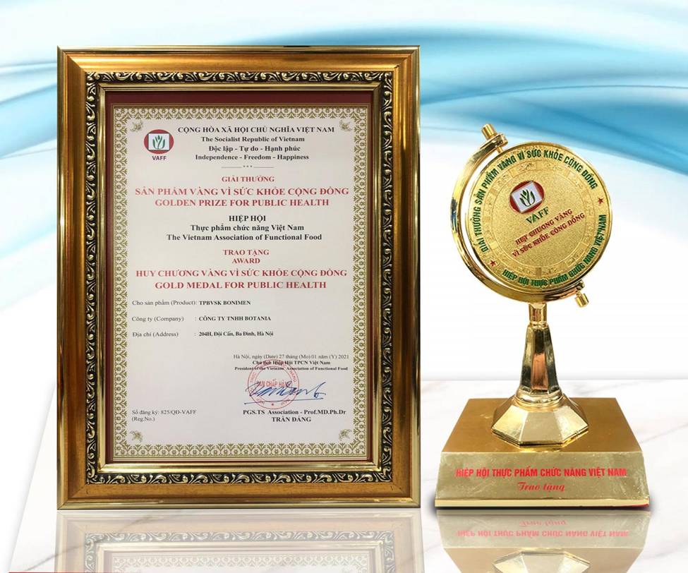 BoniMen đạt giải thưởng  “Sản phẩm vàng vì sức khỏe cộng đồng”