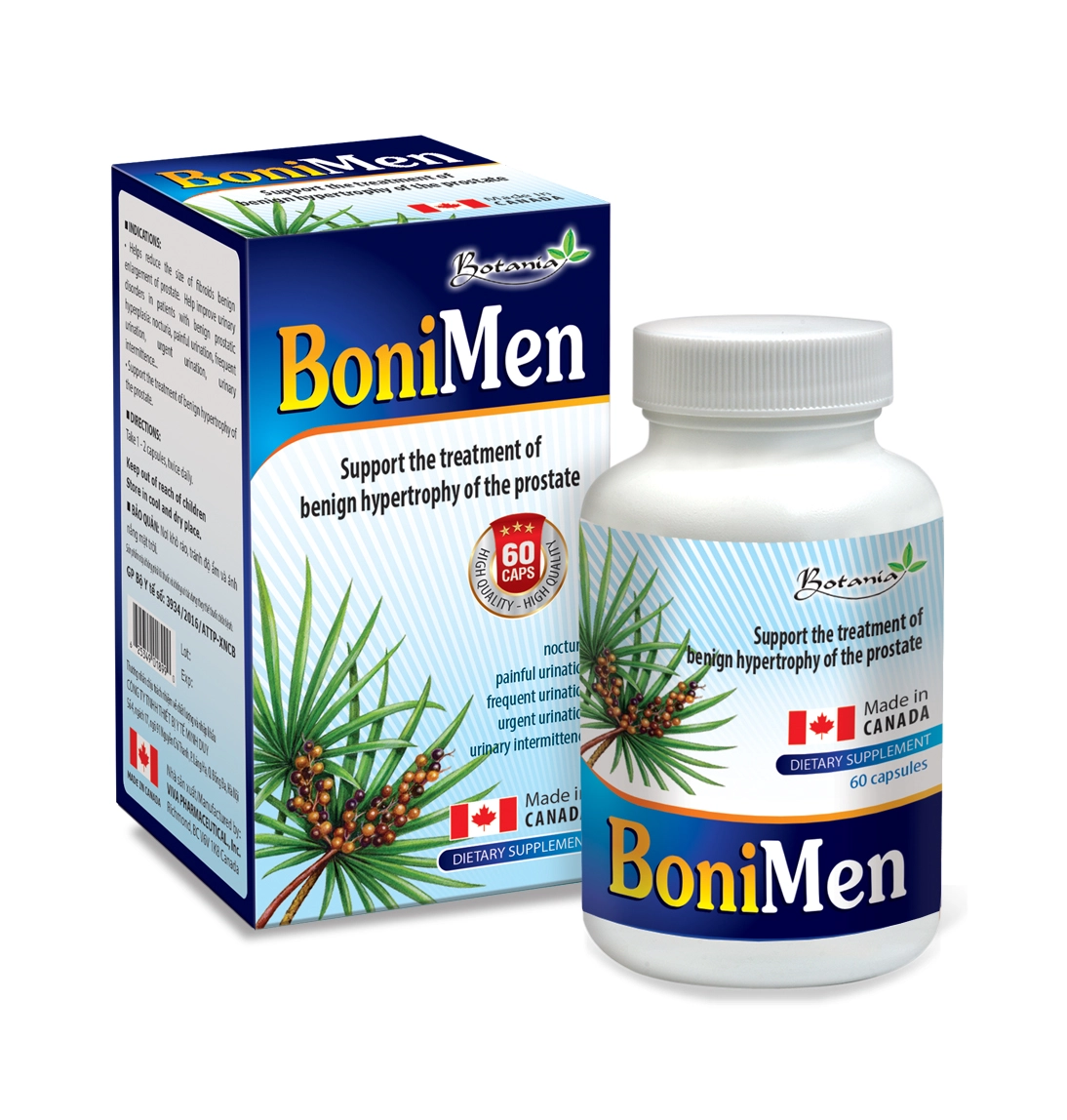 BoniMen (Hộp 30 viên - Nhập khẩu chính hãng Canada) - Viên uống giúp giảm kích thước và triệu chứng phì đại tiền liệt tuyến