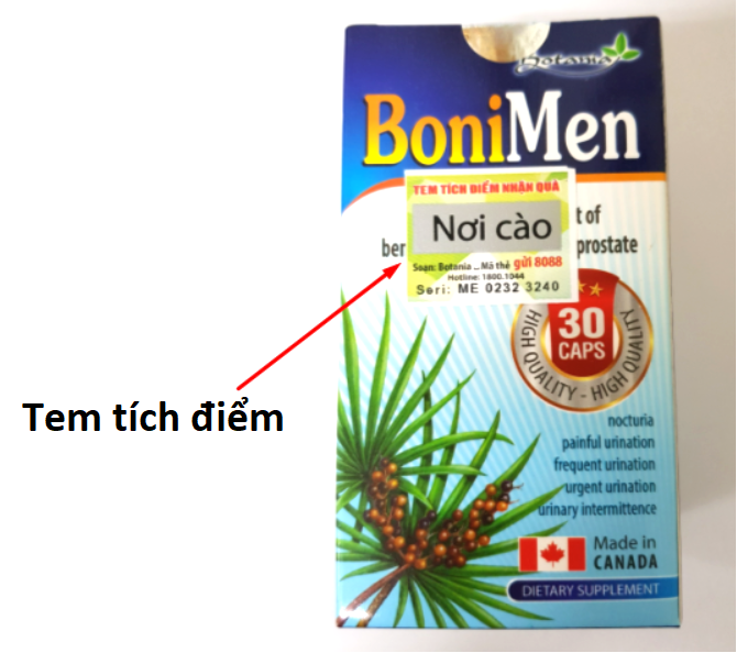 Tem tích điểm của sản phẩm BoniMen