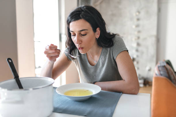 Cháo súp vừa cung cấp dinh dưỡng, vừa làm loãng dịch nhầy trong họng
