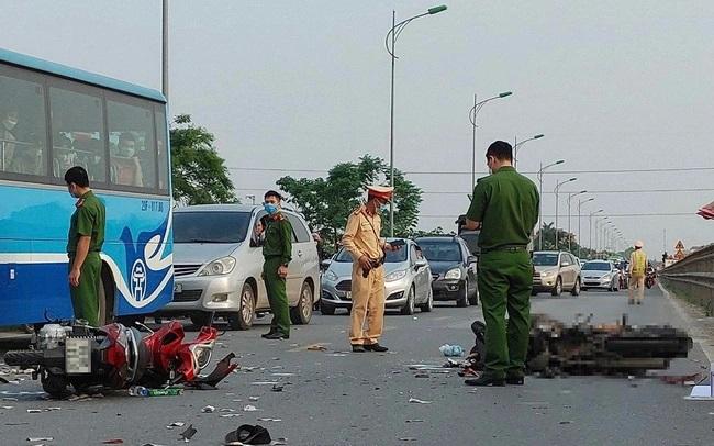 Hiện trường vụ tai nạn giao thông tại huyện Thường Tín