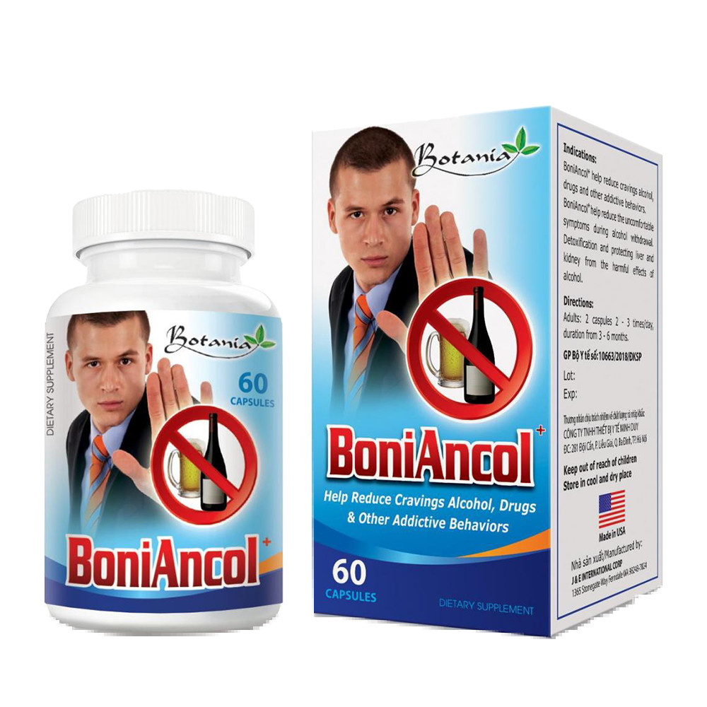 BoniAncol+ có công thức toàn diện giúp  bỏ rượu nhẹ nhàng, hiệu quả